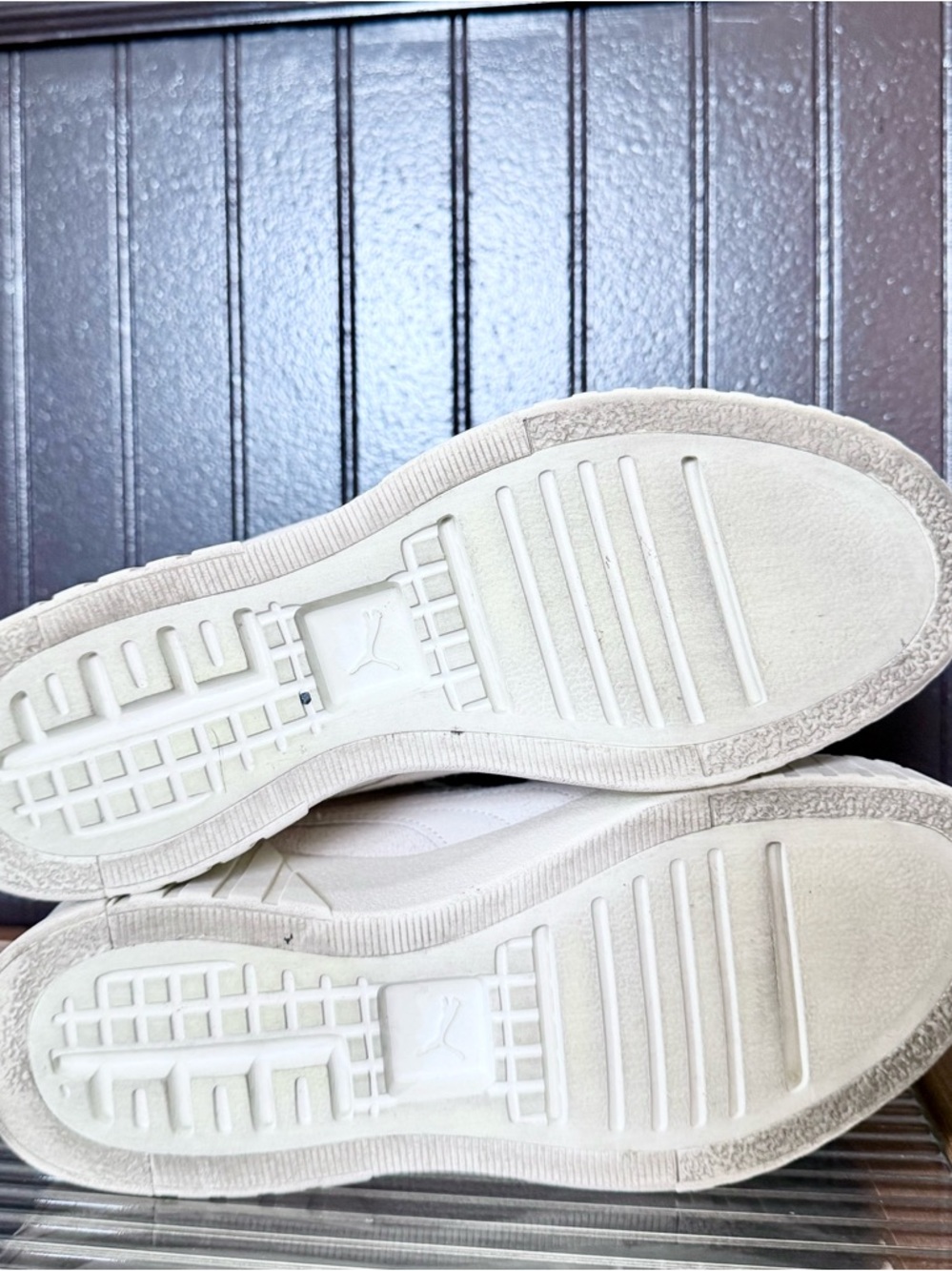 Women's Cream Platform Sneakers - Minimal Suede Lace-Up - Picture 6 of 7